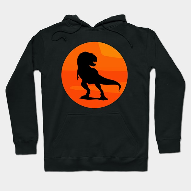 T-Rex Silhouette Hoodie by Snow Digital Designs